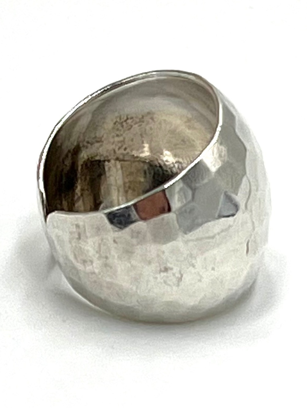 Vintage NF Chapal Zenray 7-9 Wide Hammered Adjustable Ring
